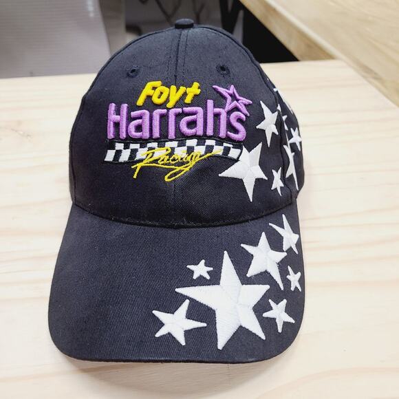 Foyt NASCAR Cap, Black Foyt, #14 Harrah's - Picture 1 of 5